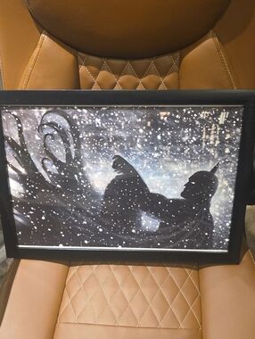 Batman Black Silhouette with Snowy Accents Wall Art